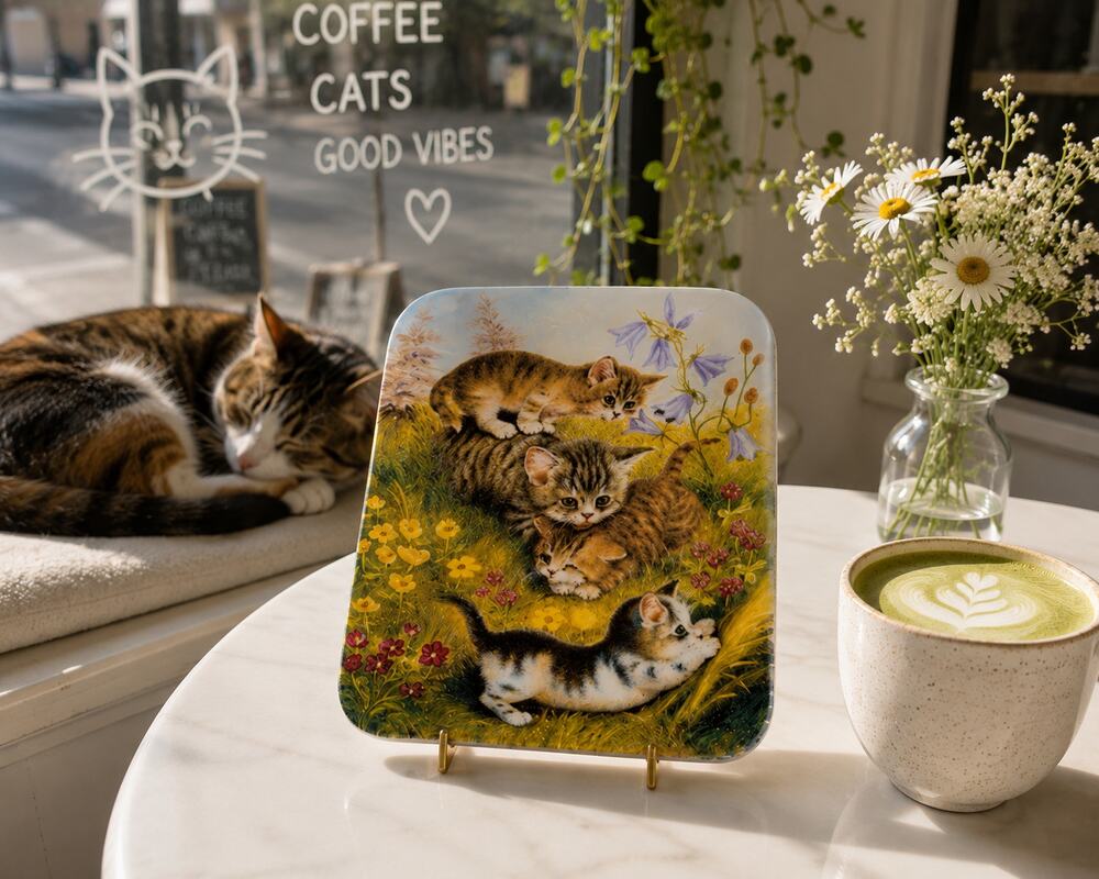 Vintage 1997 Goebel Rosina Wachtmeister Kitten Porcelain Plate  Germany